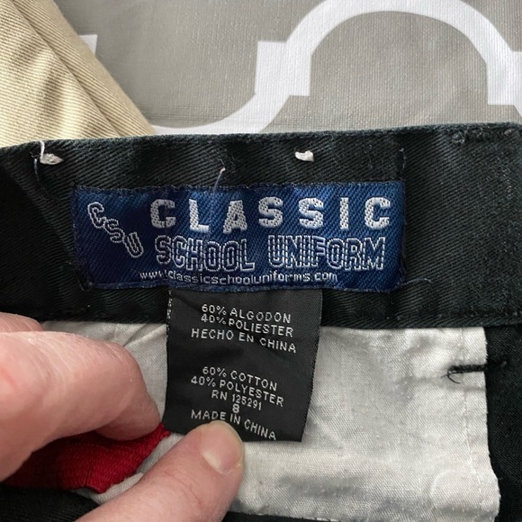 Set of 2 School uniform shorts boys 8 black and khaki - Picture 4 of 7